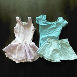 Capezio Kids Dance Costumes in Lavender and Light Blue